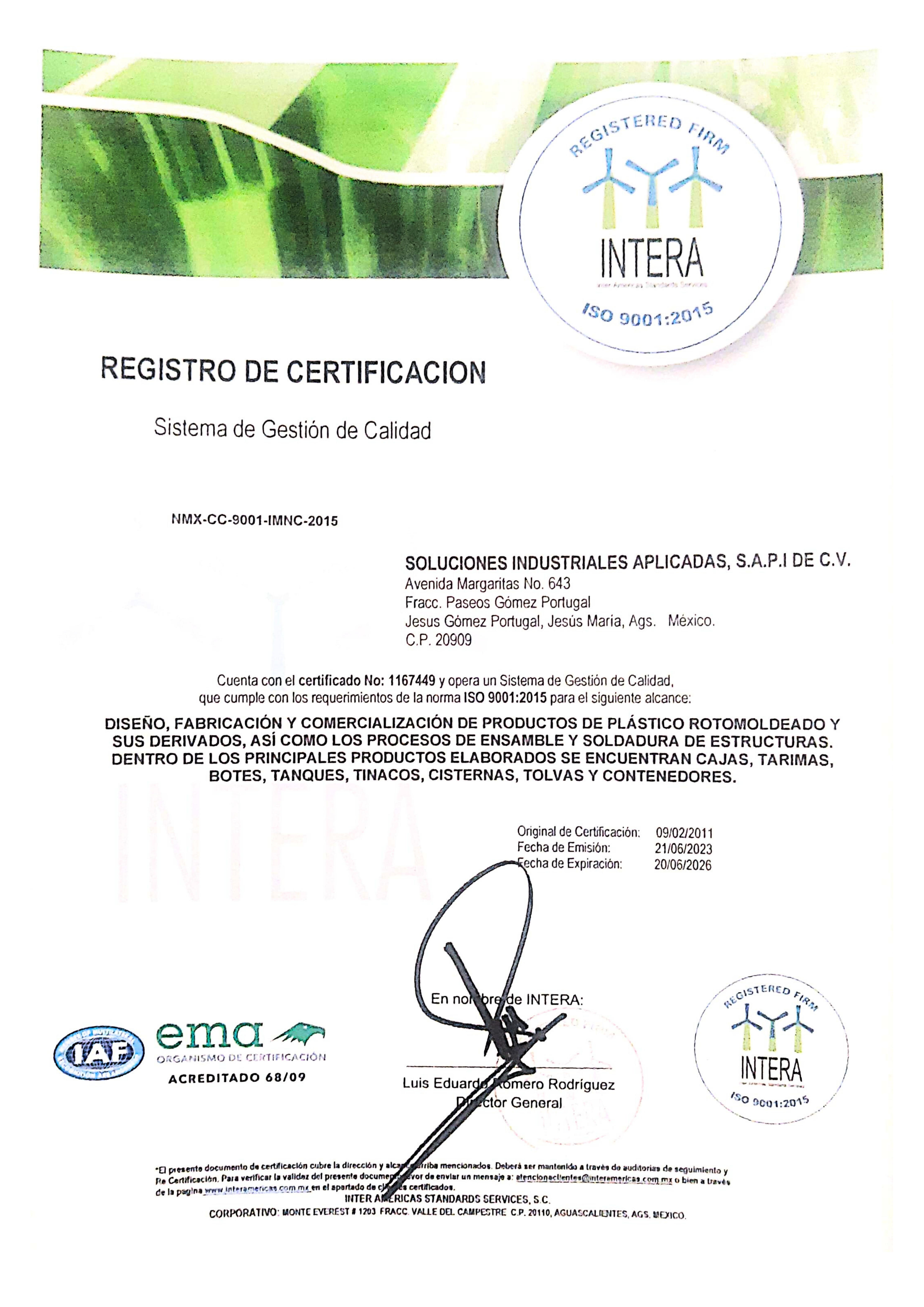 Certificado ISO